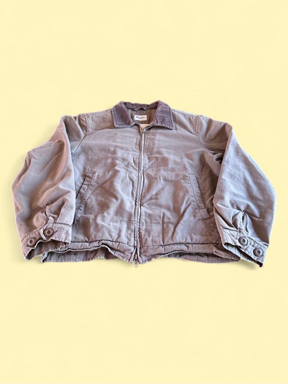 Rhythm James Jacket Detroit Style Sherpa Lined Canvas Tan Men’s Size M